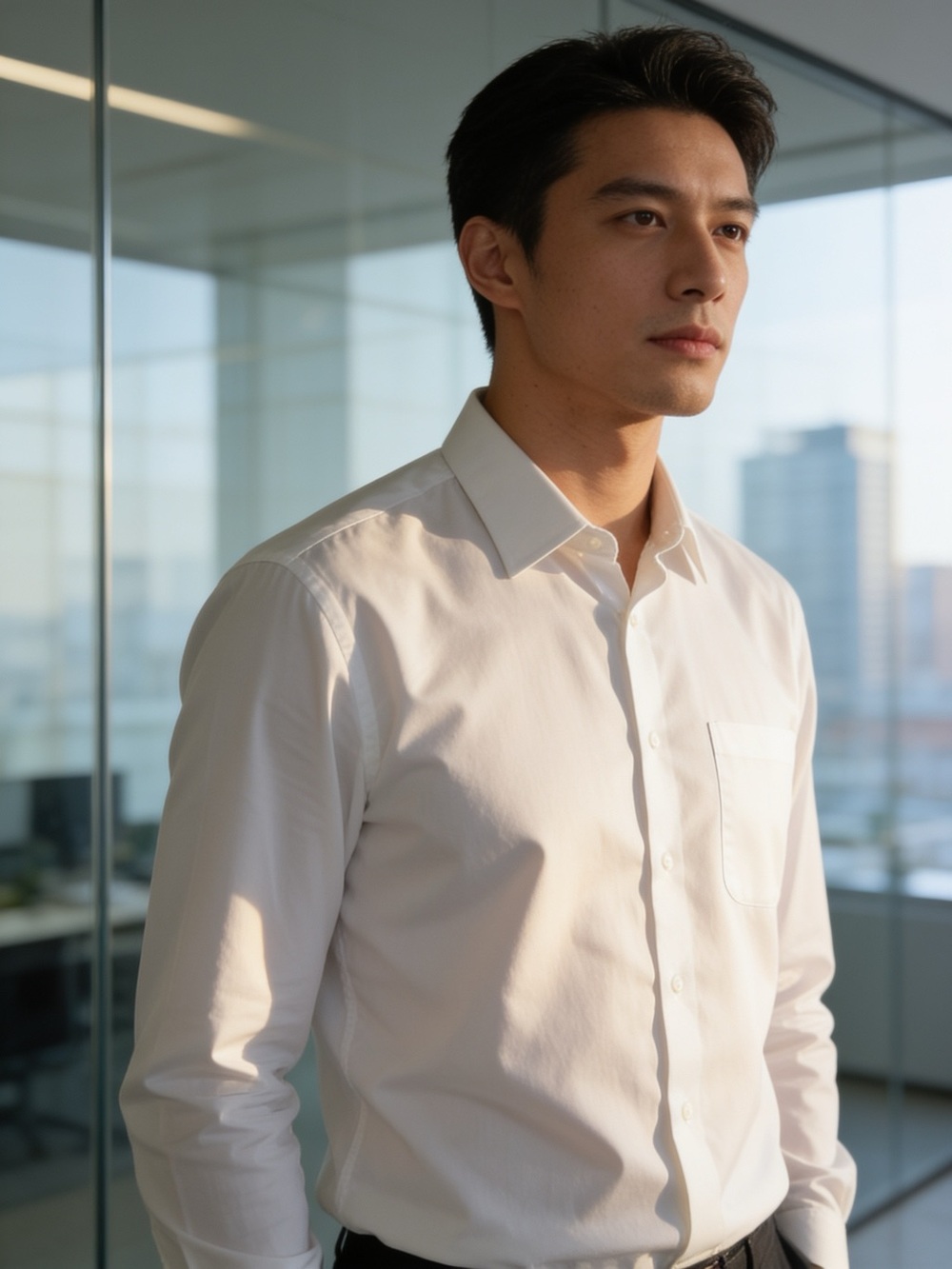 Men's Classic White Dress Shirt - Trim Fit